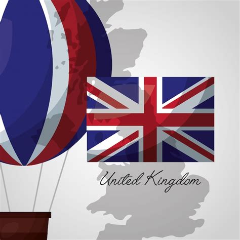 United kingdom places flag | Premium Vector