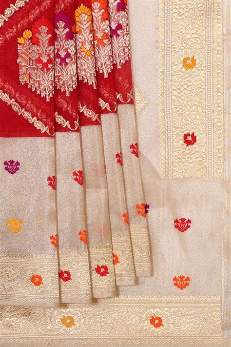 Banarasi Kora Red Saree – Kalanjali