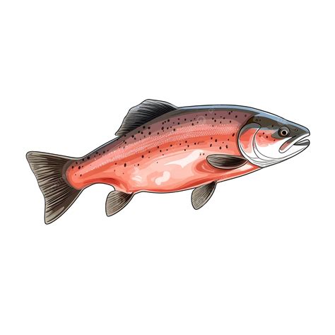 Salmon Fish Water Color Sketch Line Art, Salmon, Fish, Watercolor PNG ...