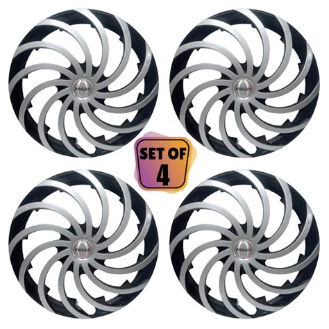 PRIGAN CYCLONE BLACK SILVER WHEEL COVER (Set of 4) AVAILABLE IN 12,13 ...