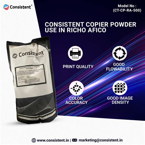 Consistent Copier Powder (CT-CP-RA-500) use in Richo Afico 551/700/105 ...