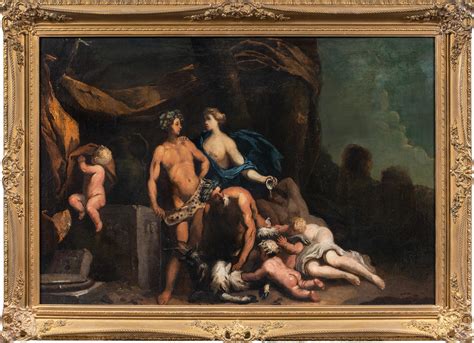 Unknown - Landscape With Hunters By A Lake. 18th Century. For Sale at ...