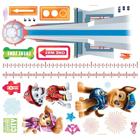 Buy Paw Patrol Growth Chart Peel And Stick Wall Decals by RoomMates ...