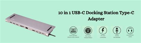 Nextech 10 in 1 USB-C Docking Station Type-C Adapter with 4K HDMI, VGA ...