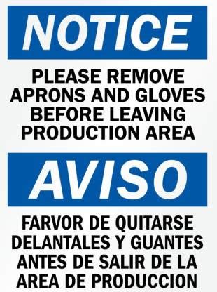 RLDigitalUnits NOTICE Please Remove Aprons and Gloves before leaving ...