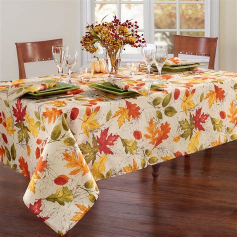 Amazon.com: Elrene Home Fashions Autumn Leaves Fall Printed Tablecloth ...