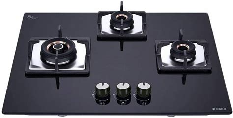 Elica Hob 3 Burner Gas Stove-2 Mini Triple Ring &1 Double Ring Brass ...