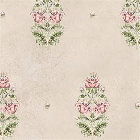 Bahara Indian Design Wallpaper Roll in Beige Color | Life n Colors