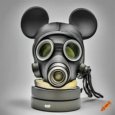 Mickey mouse wearing a gas mask