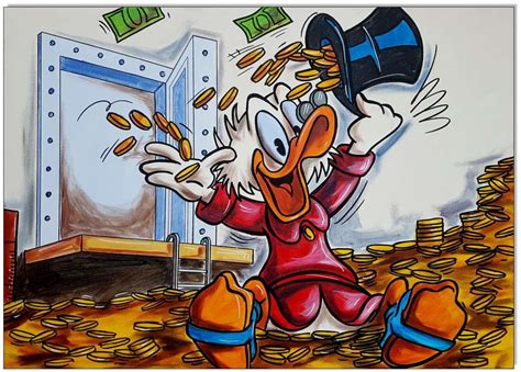 Dagobert Duck TRESOR VI - 50 x 70 cm - Original Acrylgemälde auf ...