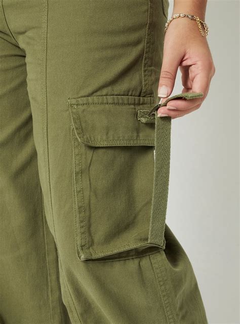 Buy Girls Solid Wide Leg Cargo Trousers Online at just Rs. 899.0 ...