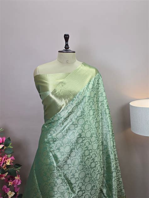 Banarasi Brocade Silk Saree with Floral Jaal Weaving – Banaras Wardrobe