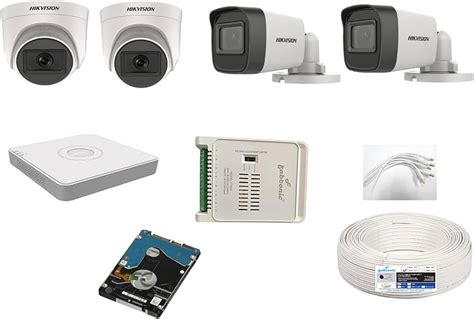 Hikvision 5MP Full Combo Kit 4 Channel DVR + 5MP 2 Dome & 2 Bullet ...