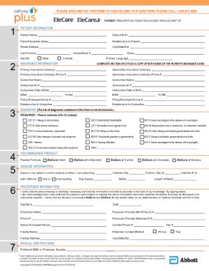 Fillable Online Pathway Plus EleCare Prescription Form.docx Fax Email ...