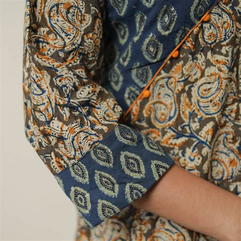 Pedana Kalamkari Block Print Cotton Short Kurta For Women