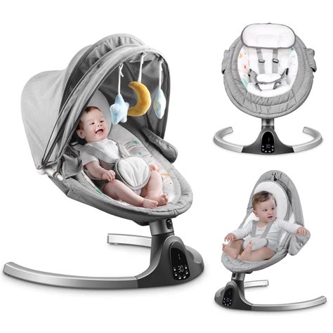 Baby Swings for Infants, 5 Speed Bluetooth Baby Bouncer with 3 Seat ...