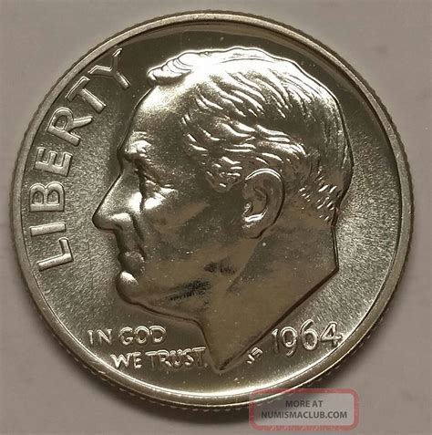 1964 Roosevelt Dime Uncirculated 90% Silver