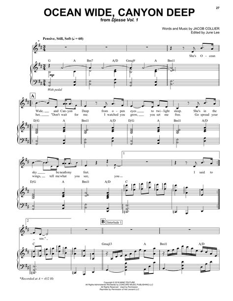 Ocean Wide, Canyon Deep (feat. Laura Mvula) by Jacob Collier Sheet ...