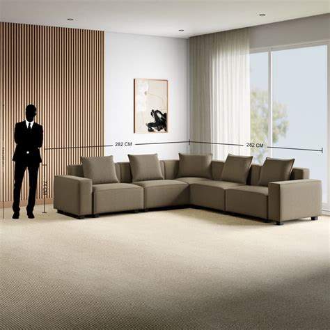 Buy Helios Brigade Fabric 5-Seater Corner Sofa with Interchangeable ...