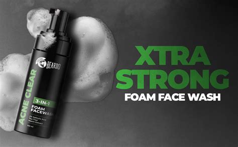 Beardo Acne Clear Foam Face Wash, 100ml | 3-in-1 Face Wash for Acne and ...