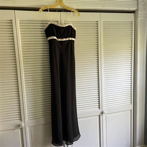 Swishy floor-length black dress. Formal style gown,... - Depop