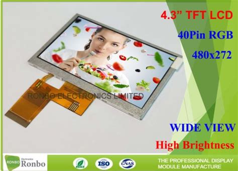 China High Brightness LCD Display 4.3 Inch 480X272 TFT Color Screen ...