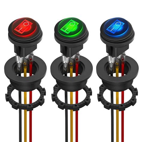 Round Rocker Switch 12V 20A UL Listed Waterproof Marine Round Toggle ...