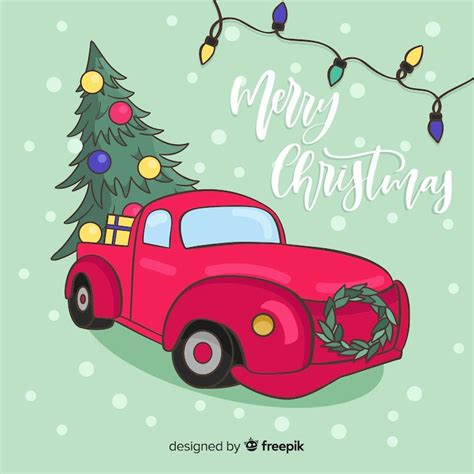Christmas truck drawing Images - Free Download on Freepik
