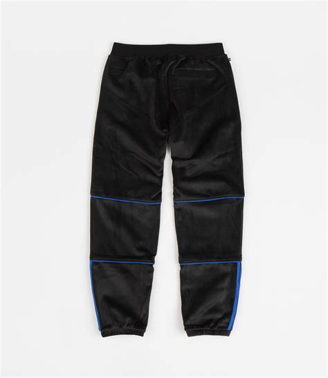 Adidas TJ Velour Sweatpants - Black / Bluebird / Gold | Flatspot