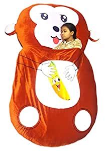 Shakti Boutique Microfiber Monkey Character Plush Toy Bed (Light Brown ...