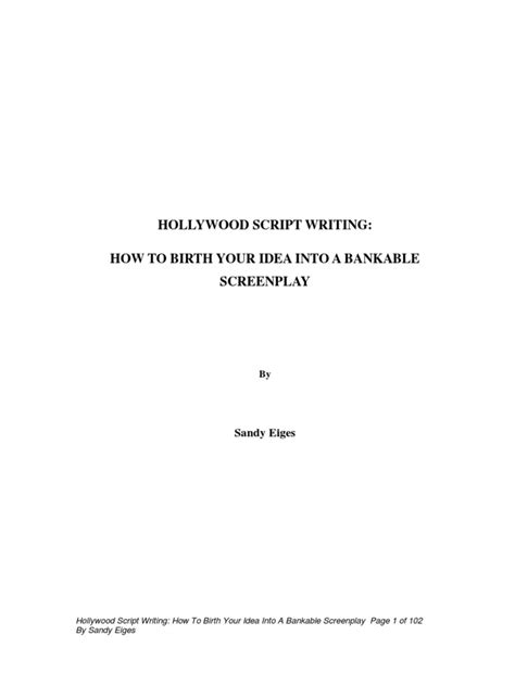 (Filmmaking Technique) - Screenwriting - Hollywood Script Writing | PDF ...