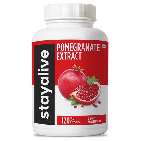 STAY ALIVE Pomegranate Extract Capsules, 20:1 Super Extract with 40% ...