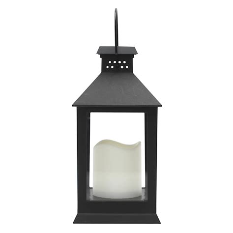 Black Solar Outdoor Lantern, 9" | At Home