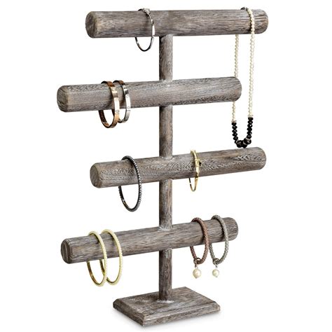 #WD2965 Wooden 4-Tier Jewelry Display Stand