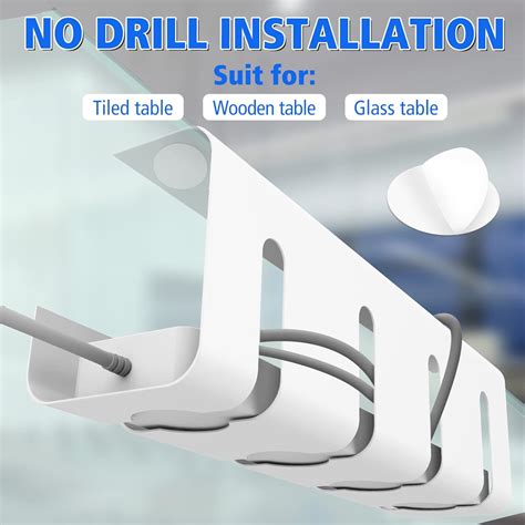 Buy Under Desk Cable Management Tray, No Drill, Steel Desk Cable ...