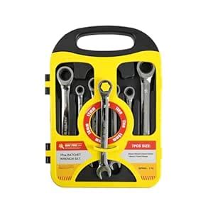 MAF PRO MPRRS-7PC 7-Piece Ratchet Spanner Ring Set – 12-Point Wrench ...