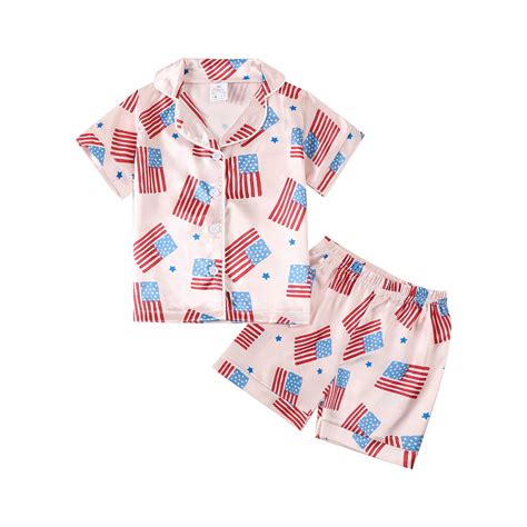 Okbabeha Kids Girl Boy 4th Of July Pajamas Set,Fourth of july American ...