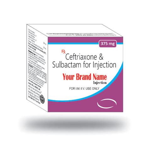 Ceftriaxone Sodium IP + Sulbactam Sodium 375mg Injection Knox Life Sci