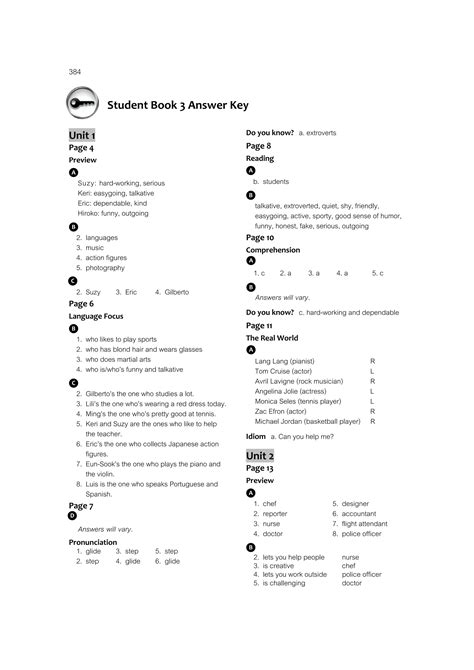 Time Zone M.3 Student Book Answer Keys | PDF