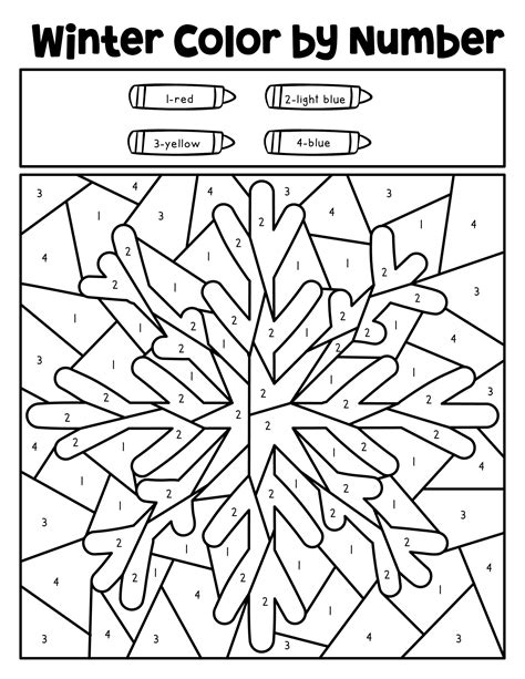 Winter Color By Number Coloring Pages (Free To Download)