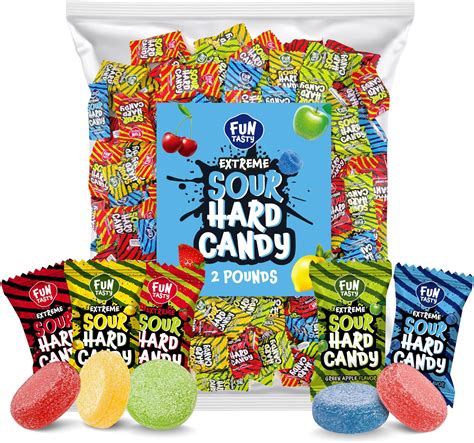 Amazon.com : Funtasty Extreme Sour Hard Candy Mix 2 Pounds - Strawberry ...