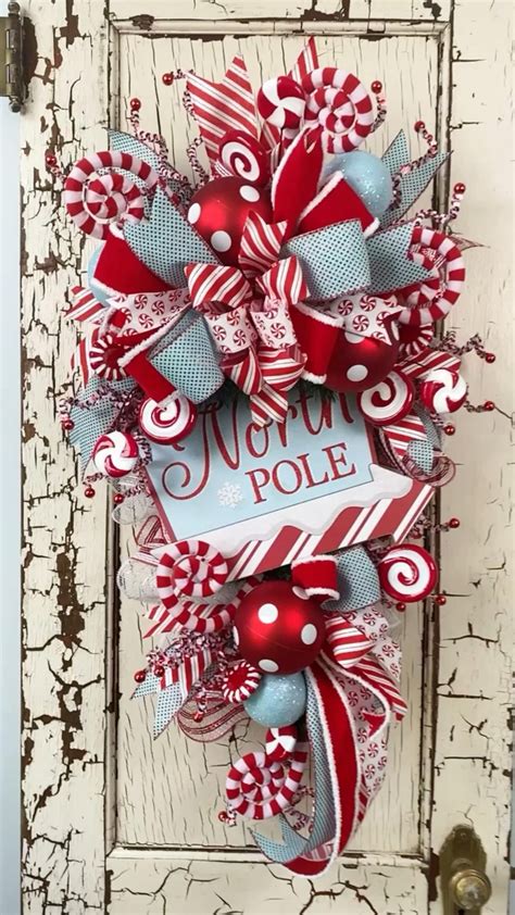 Alluring wreath designs candy cane front door christmas wreath – Artofit