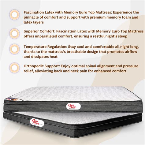 FASCINATION LATEX WITH MEMORY EURO TOP MATTRESS - Coco foam