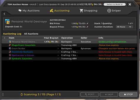 Image result for TSM Auctioning Operations String
