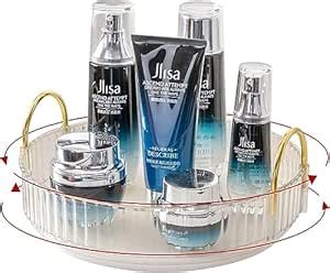 Zollyss 360° Rotating Makeup Organizer, Bathroom Make Up Spinning ...