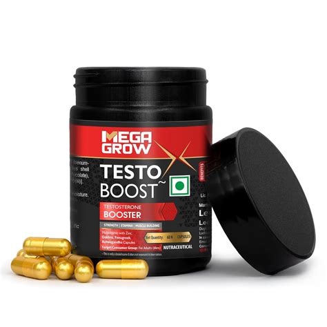 Megagrow Testosterone Booster Capsules for Men, 60 Capsules |Testo ...