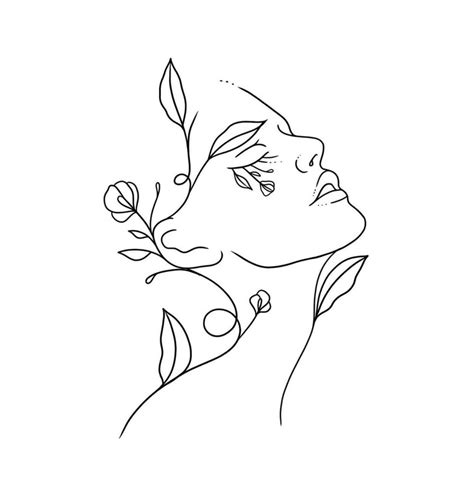 outline art in 2021 | Outline art, Abstract face art, Line art drawings