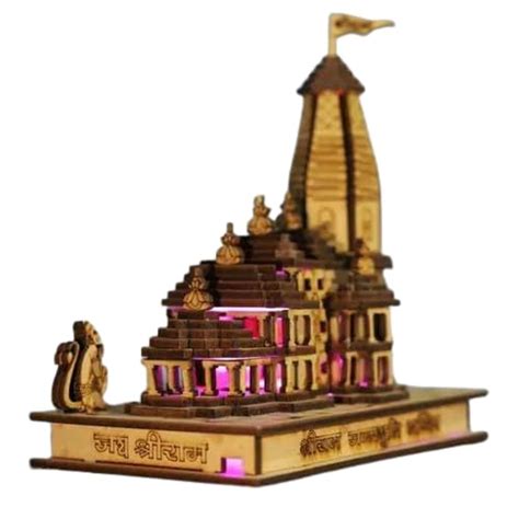 Shri Ram Mandir Ayodhya Temple Medium with Lighting (9x6x9 inches ...