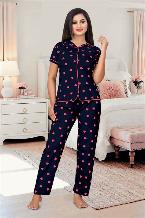 NEYA Women's Cotton Heart Shape Night Suit | Girls night dress, Night ...