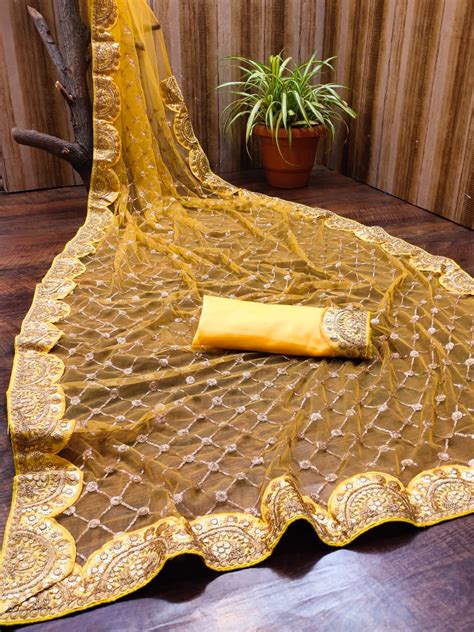 Party Wear Embroidery Saree - ShopLance
